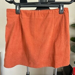 HALARA Orange Corduroy Skirt
